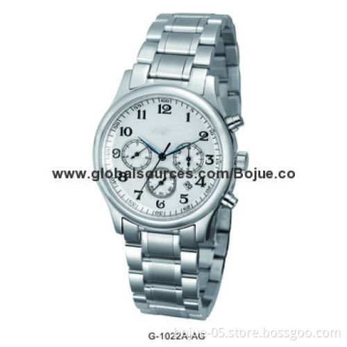 Metal men's watch, six needle movement with good quality